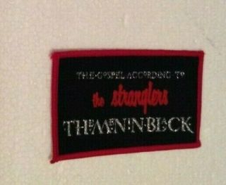Punk - The Stranglers The Men In Black Vintage 1980s Sew - On Patch - Red Border