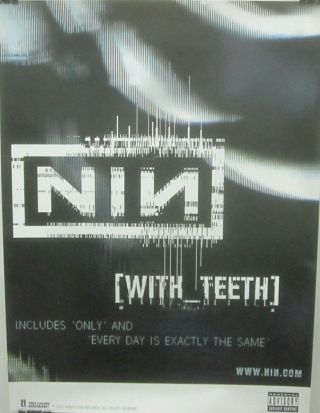 Nine Inch Nails - Trent Reznor - With Teeth Promo Poster 2 - Vg,