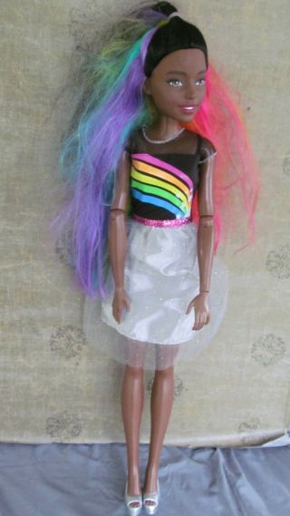 Barbie 28 " Tall Rainbow Hair Just Play Best Fashion Friend Doll - Long Hair