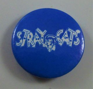 Stray Cats Old Metal Button Badge From The 1980 