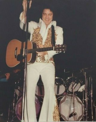 Elvis Presley In Concert 8x10 Photo Len Leech Rochester Ny 5/25/77
