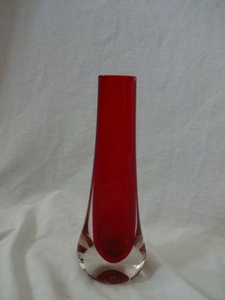 Whitefriars Ruby Red Glass Teardrop Shape Vase Approx 8 " Tall