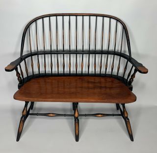 Windsor Style Vintage Wooden Doll Bear Bench Settee Furniture 15 "