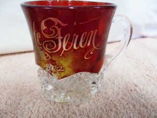 Vintage Antique Souvenir Ruby Flash Cup / Mug - Samual Mcferen 1902
