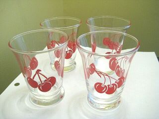 4,  1 Vintage Cherry Juice Glasses/tumblers