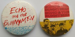 Echo And The Bunnymen Vintage Button Badges Post Punk Rock Wave