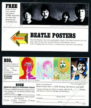 1968 The Beatles Richard Avedon Photo Posters Order Form Vintage Print Ad