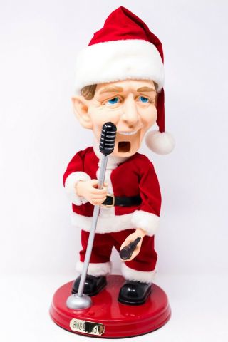 Bing Crosby Collectible 2002 Moving Singing Santa Gemmy Animatronic Christmas