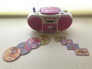 Vtg1999 Barbie Dance With Me Talking Boombox Be - 160; 4 Cds 4 Tapes Great