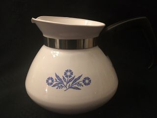 Vintage Corning Ware Coffee Tea Pot 6 Cup Blue Cornflower Teapot No Lid