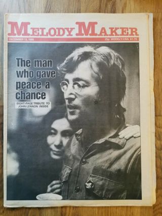 Melody Maker Newspaper December 13th 1980 John Lennon Special Tribute Edition