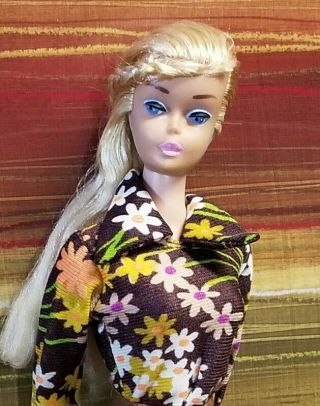 Vtg Barbie Clone Maddie Mod Shillman Marsha Brady Style Floral Bodysuit & Skirt