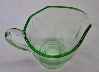 Vintage Green Depression Glass Creamer - 3 1/2 
