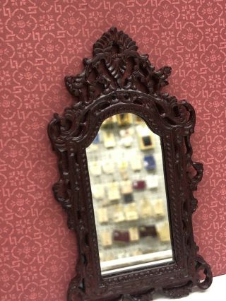 Dollhouse Miniature 1:12 Scale Bespaq Mirror In Mahogany 3 3