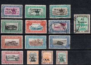 Sudan 1930s - 1950 Selection Of Stamps Including Airmails & Government Service