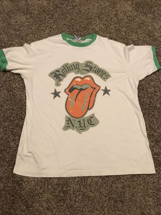 Rolling Stones Nyc Junk Food Brand Mens L White T Shirt A27