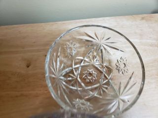 Vintage Anchor Hocking Star Cut Clear Pressed Glass Candy/nut Dish/bowl And Lid