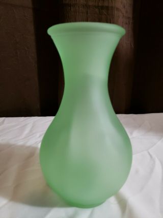 Vintage Handmade Viking Green Frosted Glass Bud Vase