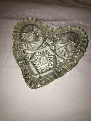 Vintage Clear Glass Heart Shaped Candy Dish