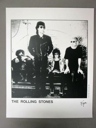 Rolling Stones Promo Photo 8 X 10 Matte Finish Black & White 1995