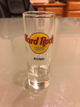 Hard Rock Cafe Rome Shot Glass - Classic Logo - Black Lettering