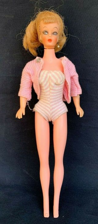 Vintage Miss Babette Eegee Barbie Clone In Orig Ss W/sweater