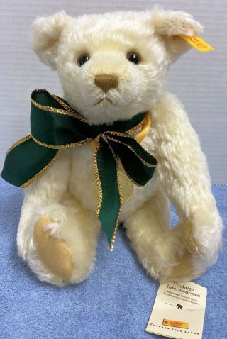 Steiff White Mohair 12 " Jointed Danbury Millennium Bear Of The Year 2000