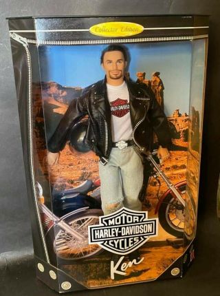 Barbie Harley Davidson Motorcycle Ken Doll 1998 22255 Collector Edition