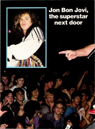 1987 Vintage 6 Page Print Article/photos On Jon Bon Jovi The Superstar Next Door