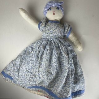 Antique Old Cloth Rag Doll Topsy Turvy Reversible Early Americana Hand Made Vtg