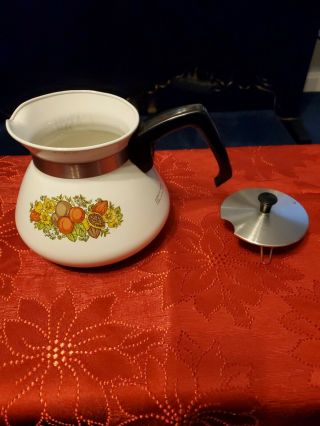 Vintage Corelle Corning Ware Spice Of Life Teapot Kettle 6 Cup P - 104