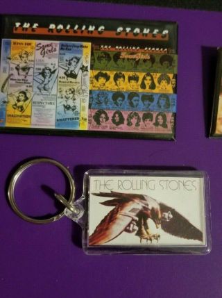 ROLLING STONES VINTAGE KEY CHAIN PINS & MAGNET 2003 RARE 3