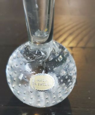 Swedish Bubble Paperweight Bud Vase 2