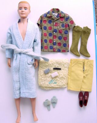 1961 Blonde Fuzz Hair 1 Ken Doll In Terry Togs 784 & Sport Shorts Outfit 783