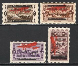 Lebanon 1928 Airmail Set Of 4 C21 - 24 Cv$50