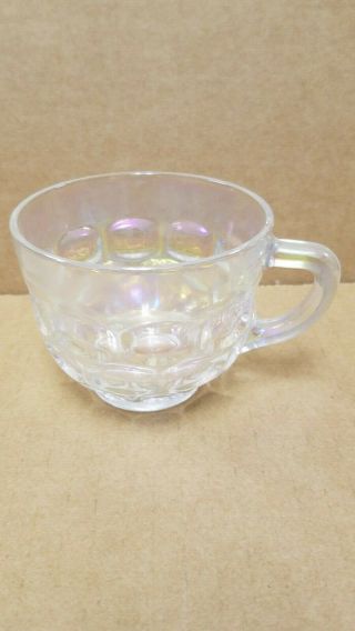 Federal Glass Iridescent Clear Carnival Colonial Yorktown 6 Oz Snack Punch Cup