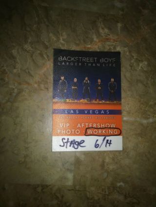 Backstreet Boys Las Vegas Satin Sticky Staff Backstage Pass
