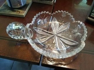 Vintage Cut Lead Glass Crystal Candy Dish