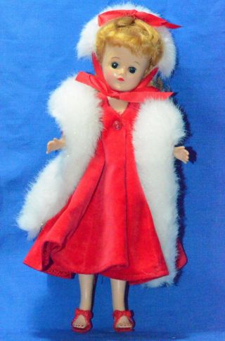 Vintage 10.  5 " Vogue Jill Doll In Tagged Christmas Dress Bkw Ml