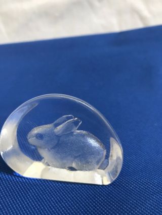 Mats Jonasson Bunny Rabbit Full Lead Crystal Paperweight Sweden Signed / Label