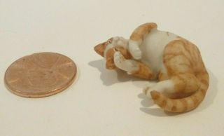 Jackie Transue Adorable Sleeping Porcelain Cat Signed & Dated 1991