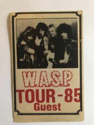 Rare Reprint Backstage Pass Wasp Tour 1985 Heavy Metal Glam Rock N Roll Kiss