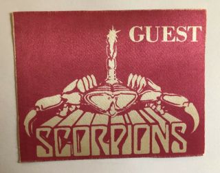 Rare Reprint Backstage Guest Pass Scorpions Heavy Metal Glam Rock Nwobhm Punk