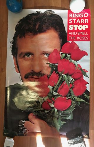 Rare - The Beatles Ringo Starr Stop And Smell The Roses 1981 Promo Poster 23x35