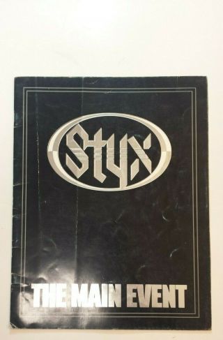 Styx The Main Event 1978 World Tour Concert Program Rock N Roll Music