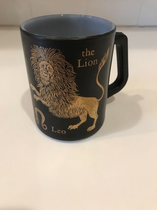 Vintage Federal Glass Leo The Lion Astrology Coffee Mug