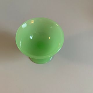 Vintage Fenton Jade Green Jadeite Art Glass Nut Dish Compote Comport 1980 3