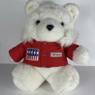 Vintage 1989 Dayton Hudson Santa Bear Explorer Plush Teddy Bear Christmas Plush