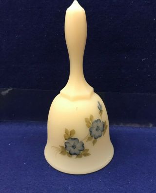 Vintage Fenton Hand Painted Signed 6 " Custard Glass Bell Cond