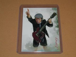 2018 Angus Young Ac/dc Sketch Card Limited 46/50 Signed By Edward Vela